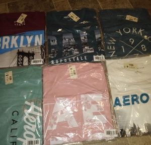Areopostal mens tee shirts size Medium.  6 total.